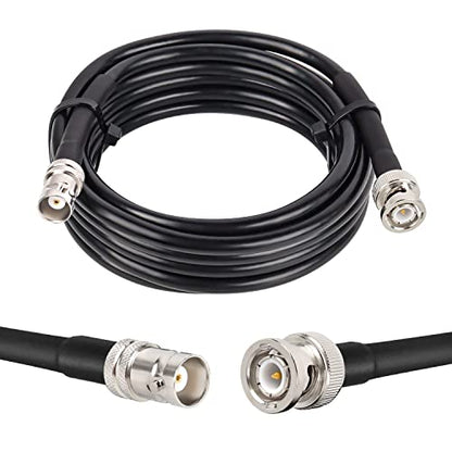 MOOKEERF BNC Male to BNC Female Coaxial Cable 50 ohm RG8X Coax Ultra Low Loss for Antenna, RF Radio, Modem, Oscilloscope, Spectrum, Analyzer, Signal Generator (15FT) - size: 15FT