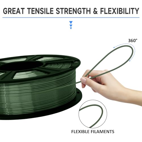 GIANTARM 3D Printer Filament, Shiny Silk Green PLA Filament, 1Kg(2.2lbs) Spool, 1.75mm Dimension Accuracy +/- 0.03mm, 3D Printing Filament,Fit Most FDM Printer - color: Silk Dark Green, size: 1kg
