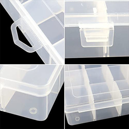 5 Pack 18 Compartment Organizer Box with Parkical Adjustable Dividers, 18 Grids Plastic Storage Container for Jewelry, Craft DIY, Bead Organizer, Sewing, Dip Powder, Hair Accessories - size: 5 Pack 18 Compartment Organizer Box