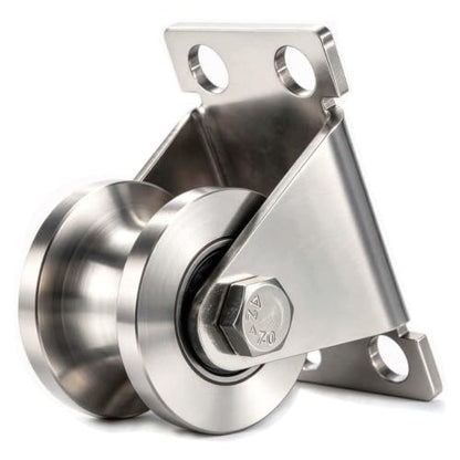 Cable Pulley Wheel Wall Mount, Duplex Bearings, Stainless Steel Rope Pulley for Pulley System, Sliding Gate, 1 Pack - size: 32mm_1 PCS