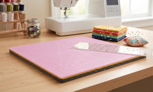 Martelli 12x12 Translucent Press or Cut Mat- Double Sided Professional Self-Healing Rotary Cutting Mat and 100% Wool Pressing Pad for Quilting, Sewing and Precision Fabric Ironing