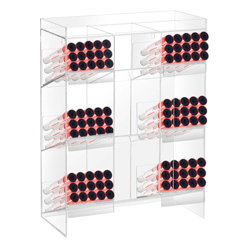Acrylic Tube Rack 6 Pull Out Trays 9 Compartment Wall Mount Tube Organizer