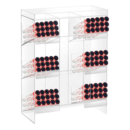 Acrylic Tube Rack 6 Pull Out Trays 9 Compartment Wall Mount Tube Organizer