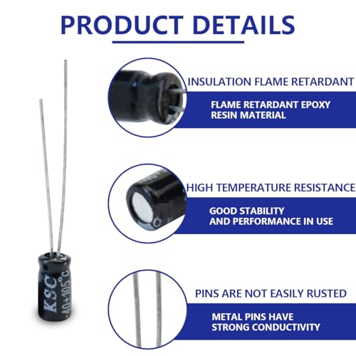 50 Pcs Electrolytic Capacitor 22uF 16V Aluminum Radial Electrolytic Capacitors - style: 16V 22uF