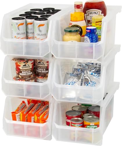 Akro-Mils ReadySpace Large Stackable Plastic Storage Bins, 6-Pack, Clear - color: Clear, size: Large, 6-Pack