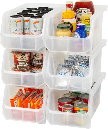 Akro-Mils ReadySpace Large Stackable Plastic Storage Bins, 6-Pack, Clear - color: Clear, size: Large, 6-Pack