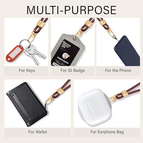 Fishent Lanyard, Cute Neck Lanyards for Keys ID Badges Holder, Keychain Key Teacher Lanyard with Safety Breakaway Buckle for Women Men, Dark Brown - color: Dark Brown