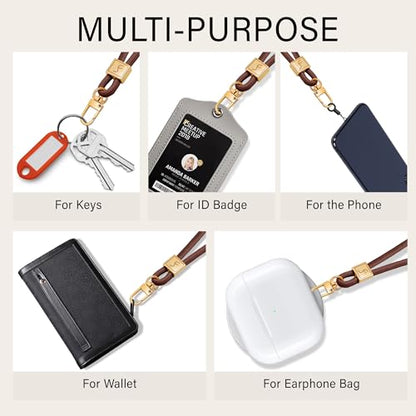 Fishent Lanyard, Cute Neck Lanyards for Keys ID Badges Holder, Keychain Key Teacher Lanyard with Safety Breakaway Buckle for Women Men, Dark Brown - color: Dark Brown