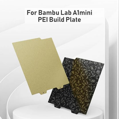 BORDSTRACT Double-Sided Build Plate, PEO Smooth + PEI Spray Texture Spring Steel 180x180mm Without Soft Magnetic Base, Hot Bed Platform for A1/Mini 3D Printers - style: PEI texture + PEO smooth 180x180mm