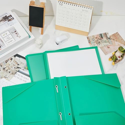 Henoyso 36 Pcs Plastic Folder with Clear Front Pocket, Green - color: Green