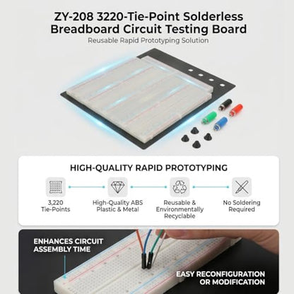 3220 Point Breadboard, Breadboard, 3220 TiePoints Solderless Breadboard Circuit Testing Board Reusable, Circboard Prototyping Boards