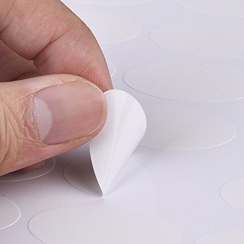Mudder 325 Pieces Essential Oil Label Bottle Stickers White Waterproof Labels Oval-shaped and Round Oils Stickers with Marker Pen()