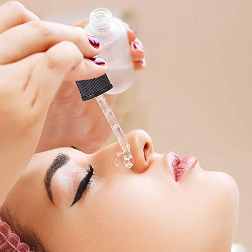 PH PandaHall Set of 12, Glass Eye Droppers for Essential Oil 10ml (1/3 Ounce) Pressure Rotating Cover Oil Droppers Pipettes Roller Tops for 10ml Essential Oil Bottles - color: Fit for 10ml Bottle