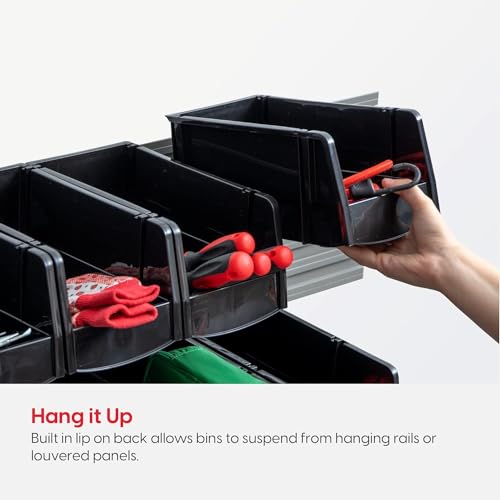 IRIS USA 6-Pack, Jumbo Open Front Stackable Storage Bins, Black - size: Jumbo - 6 Pack