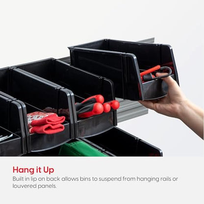 IRIS USA 6-Pack, Jumbo Open Front Stackable Storage Bins, Black - size: Jumbo - 6 Pack