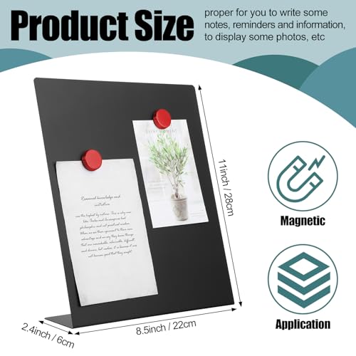 Fainne 3 Pcs Magnetic Stand Bulletin Board Metal, Black, 11 x 8.5 Inches - color: Black, size: 11 x 8.5 Inches