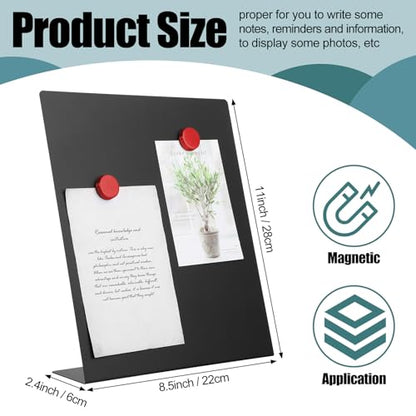 Fainne 3 Pcs Magnetic Stand Bulletin Board Metal, Black, 11 x 8.5 Inches - color: Black, size: 11 x 8.5 Inches