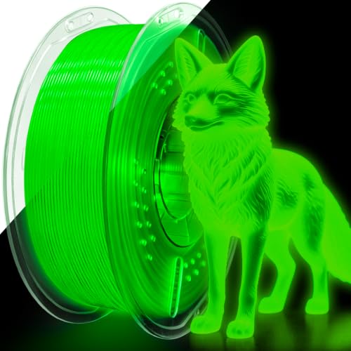 PLA+ 3D Printer Filament, Glow in The Dark Filament 1.75mm, Long-Lasting Glow & High-Brightness, Luminous Green Bright 3D Printing Filament for Most 3D Printer - 1kg Spool(Glow Green) - color: Green
