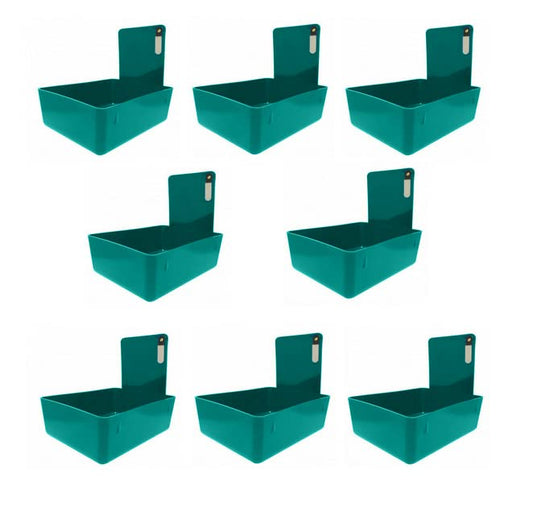 8/Pk Medium Medical Pro Lab Pan Dental Working Lab Pan Plastic with Stainless Steel Clip (Teal) - color: Teal