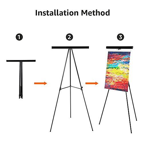 Amazon Basics High Boardroom Aluminum Flipchart Whiteboard and Display Easel Stand with Adjustable Height Telescope Tripod, 35 x 2 x 28 Inches, Black - style: Lightweight Board Easel