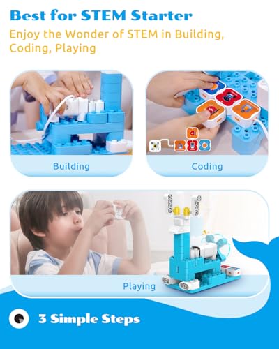 WhalesBot A3 12-in-1 STEM Blocks Coding Robot Kit for Kids, 61-Piece Educational Building Set with Interactive Storytelling, Ideal Toy Gift for Boys & Girls Ages 3-6 - style: WhalesBot A3 Coding Robot