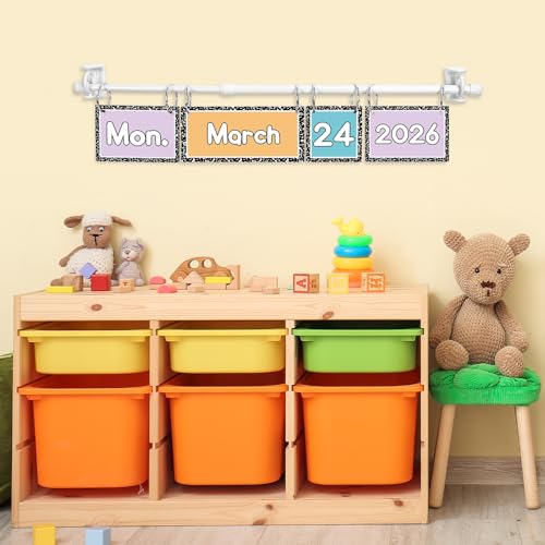 FYSUIMU Composition Notebook Calendar Bulletin Board Set Pastel Flip Calendar with 54 Cards & Adjustable Holder for Back to School Classroom Home Office DIY Decoration Supplies - style: pastel composition
