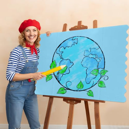 Mooliwe 24" X 16" 4 Pack Scalloped Trifold Poster Board, Blue Tones - color: Blue Tones, size: 24" X 16"