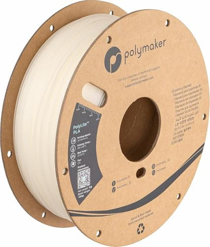 Polymaker PLA Filament 1.75mm Natural 1KG Spool, Neatly Wound - color: 125 - 1.75mm Natural (Hex Code: #Dfd3c3), size: 1.75 Millimeters