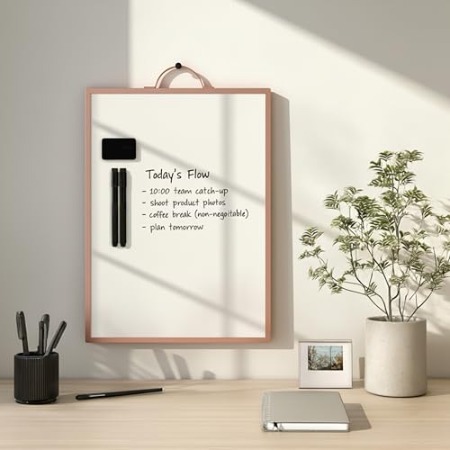 Magnetic Dry Erase Board 12x16 with Handle, Double Sided Portable Rose Gold Whiteboard for Home, Office, School & Kitchen - style: Rose Gold Handle