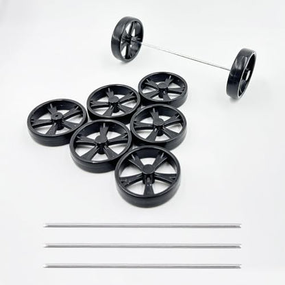 8PCS Model Toy Car Wheel RC Car Wheel Tire with 2mm Dia Shaft for RC Car Truck Robot DIY Model Toy Building Parts (2x38mm Black) - style: 2x38mm Black