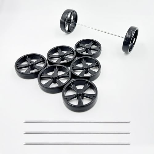 8PCS Model Toy Car Wheel RC Car Wheel Tire with 2mm Dia Shaft for RC Car Truck Robot DIY Model Toy Building Parts (2x38mm Black) - style: 2x38mm Black
