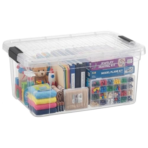 Superio 21 Quart Clear Plastic Storage Boxes with Lids, Stackable Organizer Containers, BPA-Free Storage Bins for Home, Office, School & Dorm, 1 Pack - size: 21 Quart