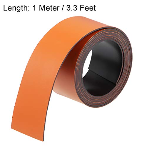 uxcell Dry Erase Magnetic Strip 1 Inch x 3.3 Feet Magnetical Sheet Labels Stickers Writable Orange for Whiteboards Refrigerator and Crafts - color: Orange