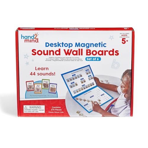 hand2mind Desktop Magnetic Sound Wall Boards, Set of 6, Ages 5+