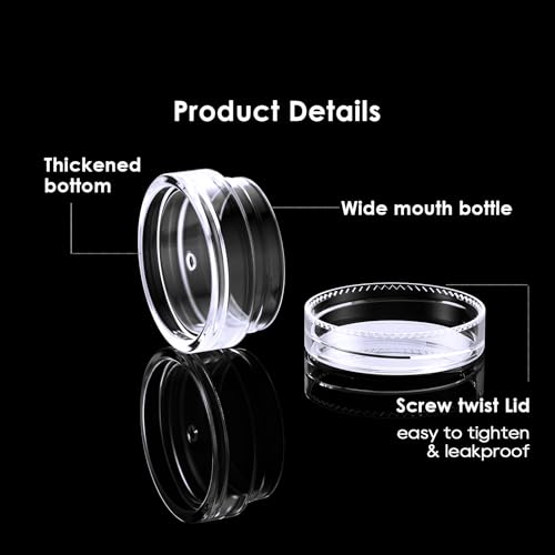 Eternal Moment 50 Pack 3G Sample Containers with Lids Cosmetic Small Jars - color: Clear Lid, size: 0.1 Ounce