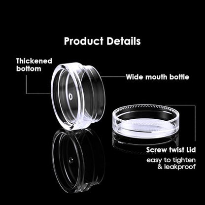Eternal Moment 50 Pack 3G Sample Containers with Lids Cosmetic Small Jars - color: Clear Lid, size: 0.1 Ounce