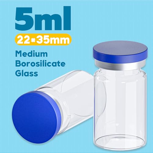 5mL Vials for Injections with Self-Healing Injection Port and Sealed Cap - size: 5ml