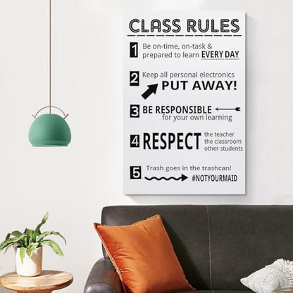 Posters Classroom Rules Poster Class Rules Poster for Middle School Classroom Expectations Posters for High Canvas Painting Posters And Prints Wall Art Pictures for Living Room Bedroom Decor 12x18in