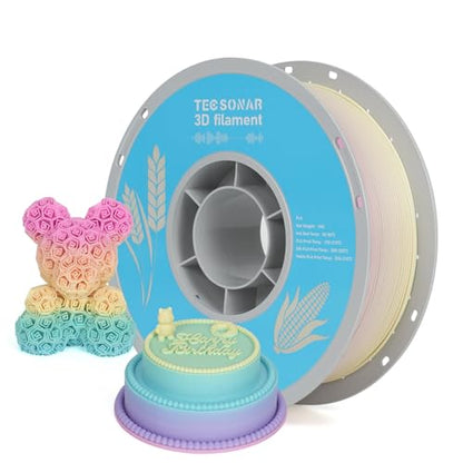 Matte Rainbow PLA 3D Printer Filament, 10Rolls,1KG Spool(2.2lbs) 1.75mm, Multicolor Gradient Filament Bulk for Most FDM 3D Printers,10 Different Matte Rainbow Colors - color: 10*1kg Different Matte Rainbow