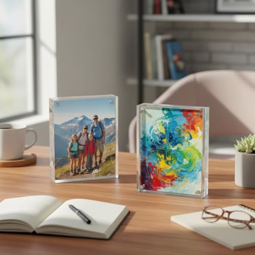 Azar Displays 104433-2PK Acrylic Photo Frame Magnetic 4x6, 2-Pack - size: 4x6 (2-Pack)