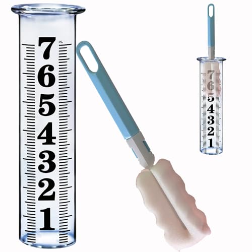 JMBay 7 Inch Plastic Rain Gauge Replacement Tube, Upgrade Freeze Proof Outdoor Plastic Rain Gauges Replacement Tube for Garden Yard Home, Crack Resistance Tube Best pcs Tubes with 1 Clean Brush - color: Plastic rain gauge repalcement tube