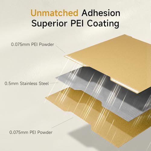 YOOPAI Textured Build Plate for Bambu Lab H2D/H2D Pro/H2S - color: PEI-Gold, size: 355x346mm