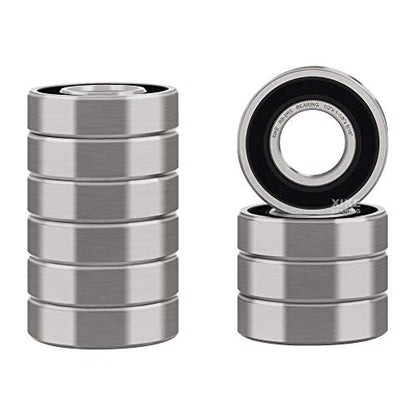 XiKe R8-2RS Sealed Ball Bearing, 1/2" x1-1/8 x5/16 (10-Pack) - size: R8-2RS - 1/2 x 1-1/8 x 5/16 in