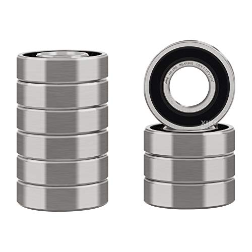 XiKe R8-2RS Sealed Ball Bearing, 1/2" x1-1/8 x5/16 (10-Pack) - size: R8-2RS - 1/2 x 1-1/8 x 5/16 in
