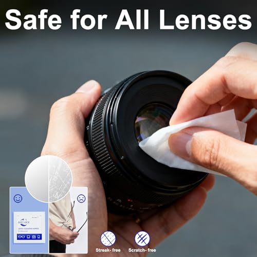 ARCHXX 400 Count Lens Wipes for Eyeglasses, +1 Clip-On Pouch Microfiber Lens Cleaner, Individually Wrapped Pre-Moistened Eye Glasses Cleaner Wipes for Glasses, Sunglasses, Camera Lenses, Streak-Free