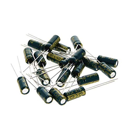 Fielect 20Pcs Aluminum Radial Electrolytic Capacitor 47uF 35V Low ESR Green 5x11mm High Ripple Current,Low Impedance for TV, LCD Monitor, Radio, Stereo, Game - size: 47uF 35V 5x11mm
