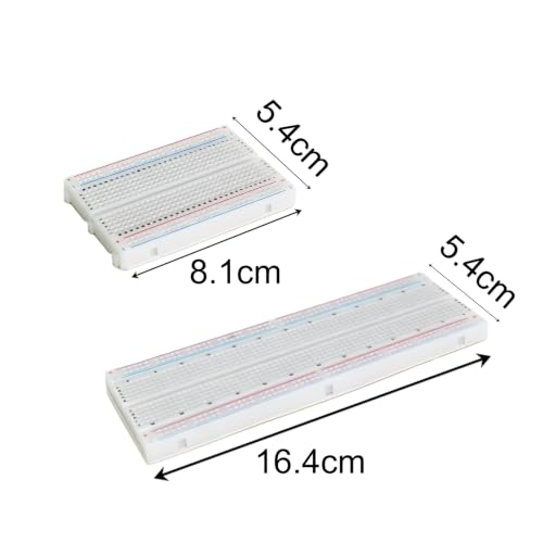 Solderless Breadboard Kit 4-Pack 2×830 + 2×400 Tie Points, 120Pcs 20cm Dupont Jumper Wires M-M M-F F-F + 10cm M-M Ribbon for Arduino Raspberry Pi ESP32 Prototyping - size: 2×830+2×400 Breadboard Kit