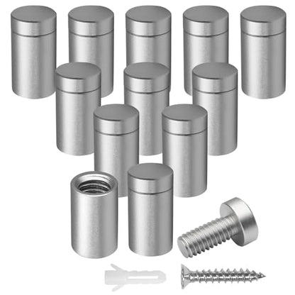 Luomorgo Aluminum Standoff Screws, 1/2" x 3/4", Silver, 12 Pcs - color: Silver, size: 1/2" x 3/4"