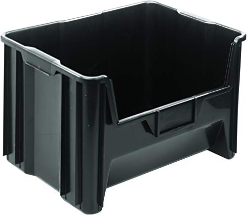 HE HUDSON EXCHANGE 20" x 15" x 12.5" Plastic Giant Stackable Hopper Bin, Black - color: Black, size: 1 Pack