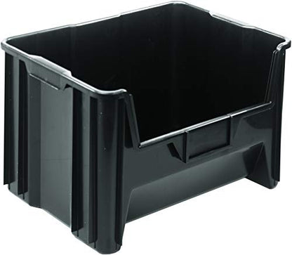 HE HUDSON EXCHANGE 20" x 15" x 12.5" (54 Pack) Plastic Giant Stackable Hopper Bin, Black - color: Black, size: 54 Pack